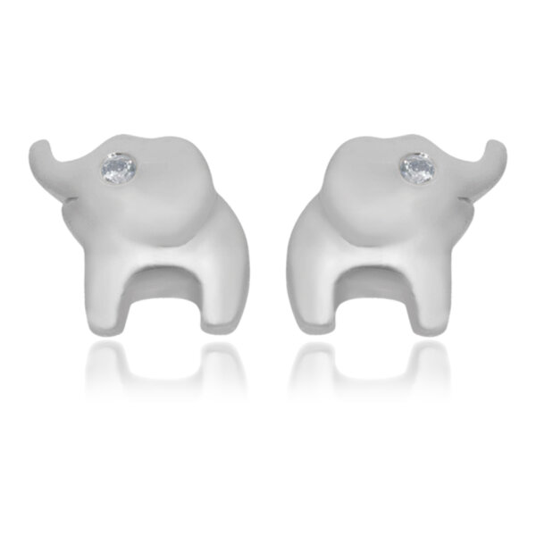 Ohrstecker, Elefant mit Zirkonia, 925er Silber, rhodiniert
