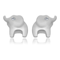 Ohrstecker, Elefant mit Zirkonia, 925er Silber, rhodiniert