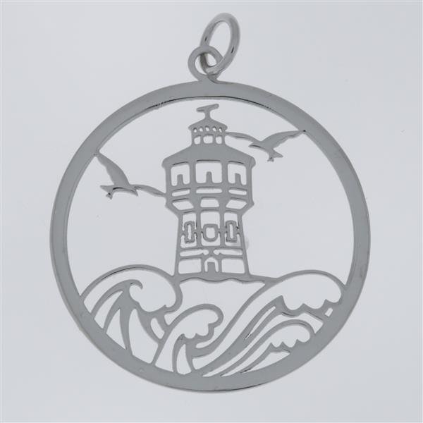 Anhänger Langeooger Wasserturm, 925er Silber, rhodiniert