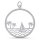 Doppel-Anhänger Mallorca mit Kathedrale La Seu und Segelboot, 925er Silber, rhodiniert