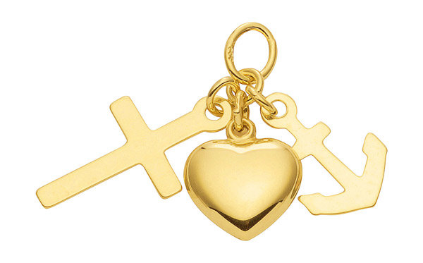 Gold Anhänger Glaube, Liebe, Hoffnung aus 333er Gelbgold, 125,00 €