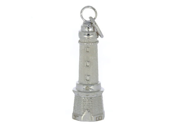 Anhänger, Neuer Leuchtturm Borkum, 35 mm, Silber, rhodiniert