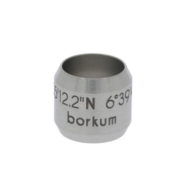 Seemannsgarn Bead "BORKUM" für 6 mm-Bänder mit Borkum Koordinaten