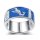 Ring mit Borkumer Motiven, 925er Sterling Silber, blau emailliert