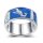 Ring mit Borkumer Motiven, 925er Sterling Silber, blau emailliert