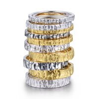 Gezeitenring, 925er Sterling Silber Silber, gelb vergoldet, hochglanz poliert 8 mm 58