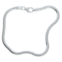 Schlangenarmband für Beads, Silber, rhodiniert, 3,2 mm