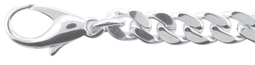 Flachpanzer Kette und Armband aus Silber, 6 mm