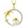 Collier mit Delfin Anhänger, Silber, vergoldet, Zirkonia