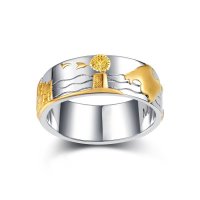Mallorca Ring, 925er Silber, rhodiniert, teilvergoldet