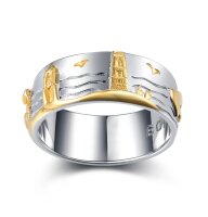 Borkum Ring mit Borkumer Landschaft, 925er Sterling...