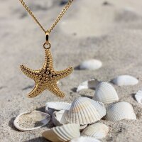 Seestern Anhänger, Silber vergoldet